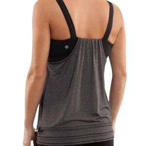 LULULEMON ATHLETICA Rest Less Tank Black/Gray Size 8